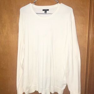 Alfani Men's XL Crewneck Sweater Ivory Off White Pullover Minimalist Casual NWOT